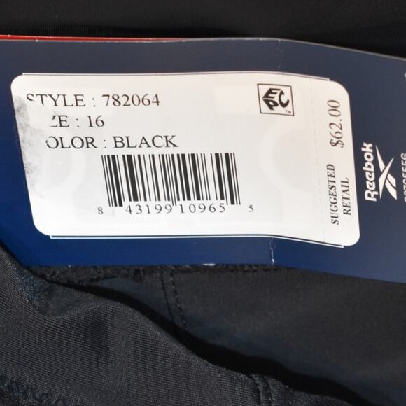 Reebok Athletic or Swim Skirt with Built in Brief in Black - Size 16 - Picture 5 of 6